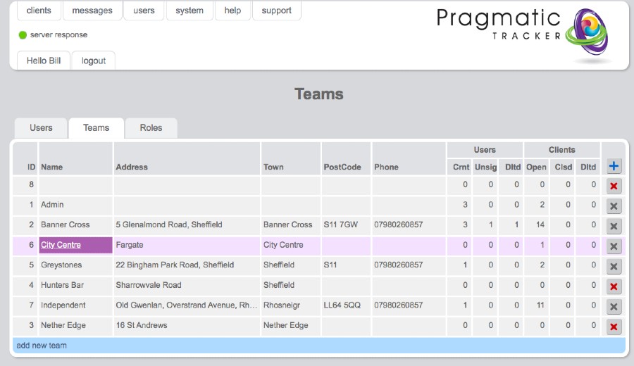 Edit team form