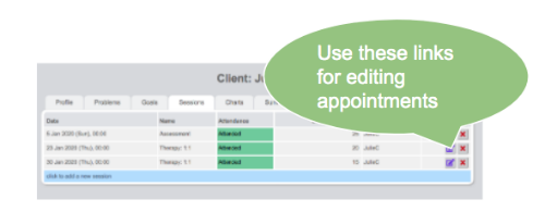 Edit appointment