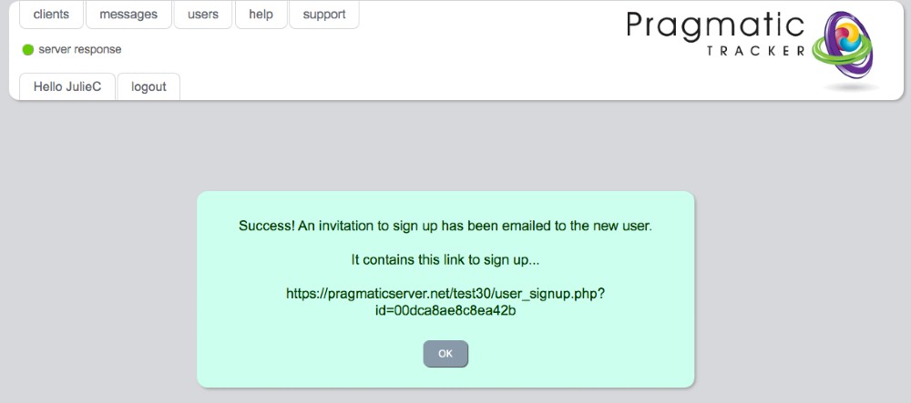 Sign-up link